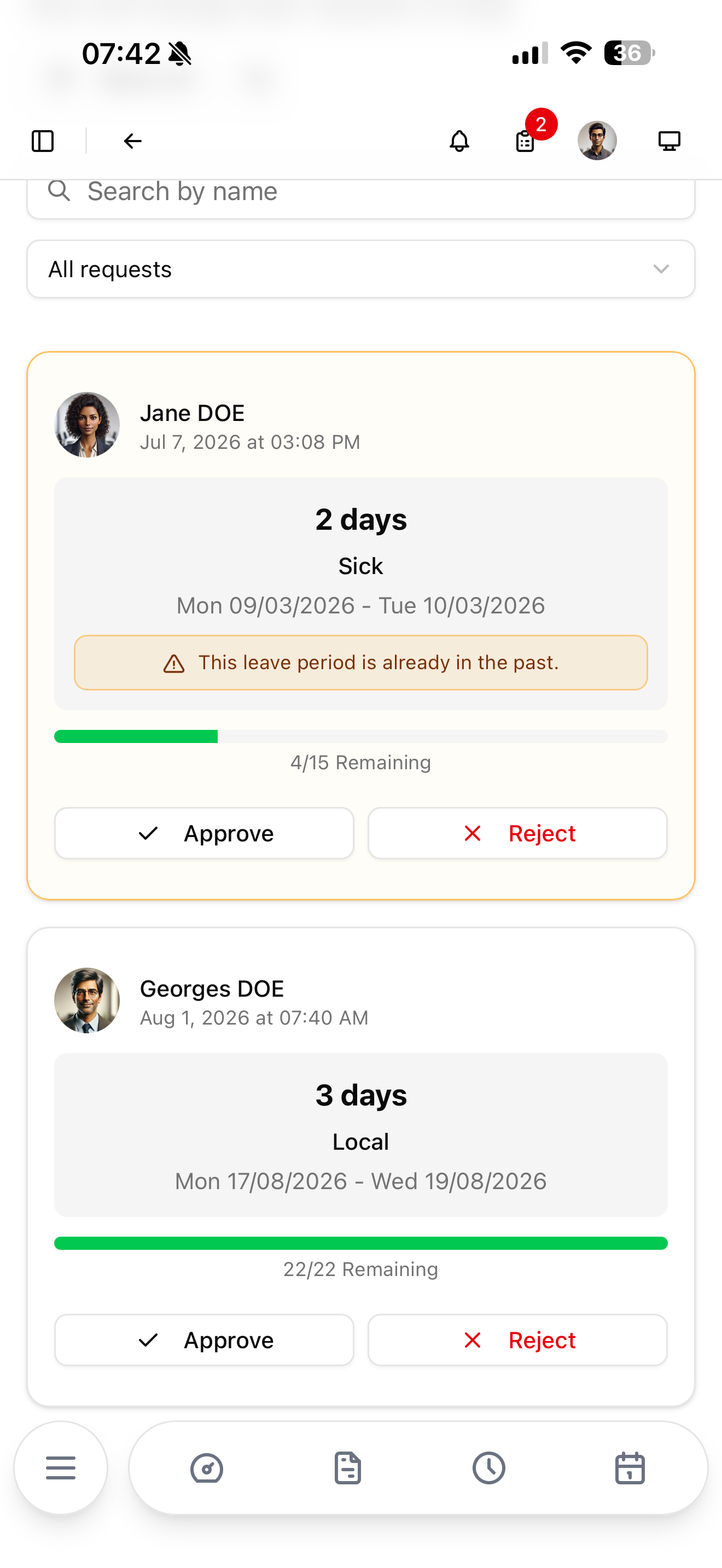 Team Leave Requests